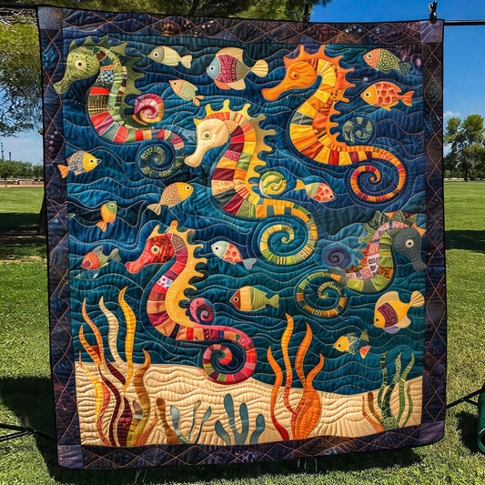 Seahorse Splash Quilted Blanket NCU0TH1245