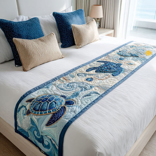 Seashell Journey Quilted Bed Runner NCU0PT8018