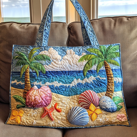 Seashell Breeze Quilted Tote Bag NCU0VL2643
