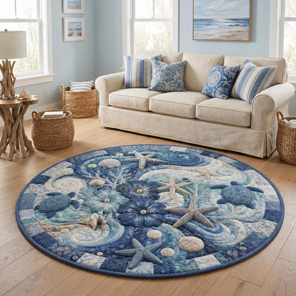 Seashell Haven Quilted Round Mat NCU0DV9808