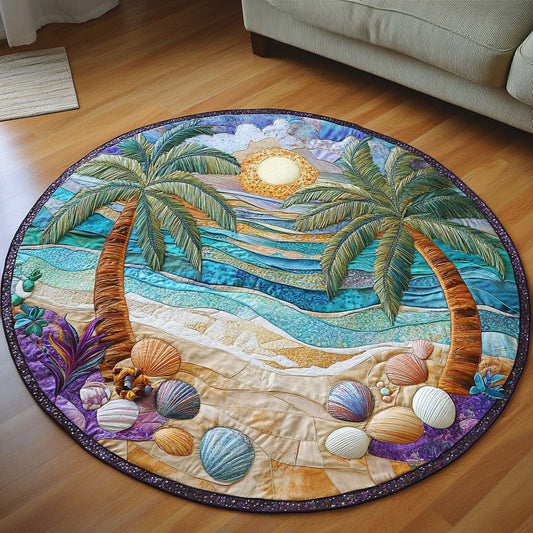 Seashell Haven Quilted Round Mat NCU0NT7487