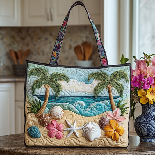 Seashell Serenity Quilted Tote Bag NCU0VL2668