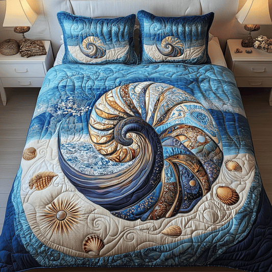Seashell Shore Quilted Bedding Set NCU0TH2685