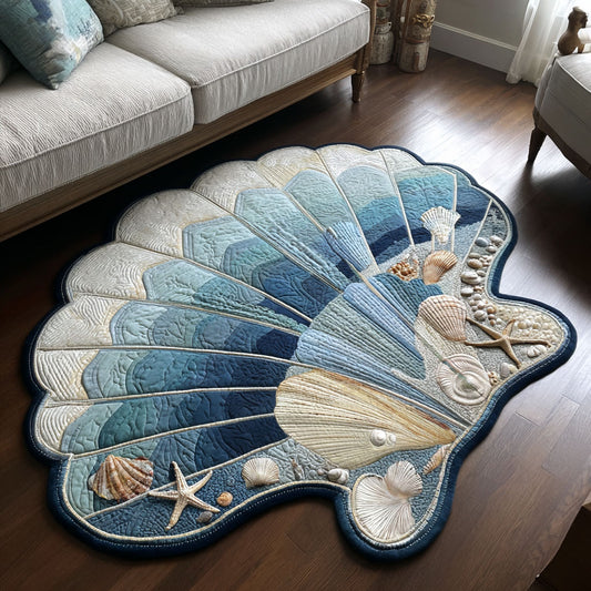Seashell Shoreline Custom Shape Area Rug NCU0NT12612