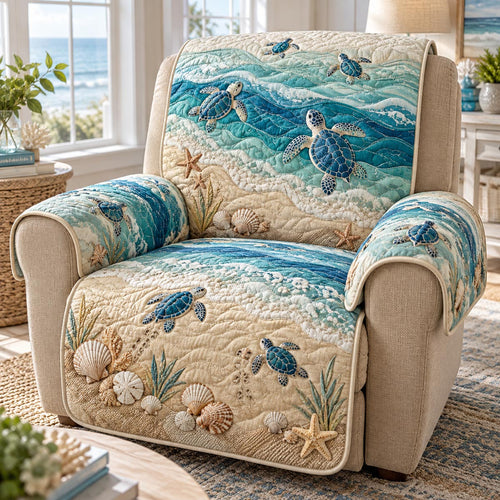 Seashell Turtle Beach Quilted Sofa Cover NCU0DV10346
