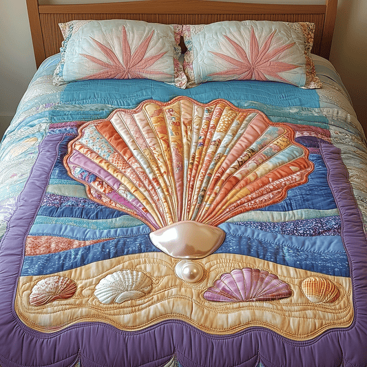 Seashore Pearl Quilted Bedding Set NCU0TH2693