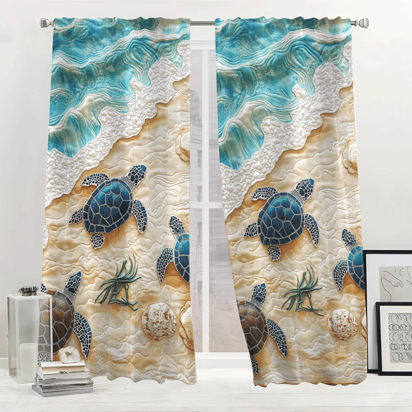 Seaside Serenity Quilted Curtains NCU0DV2777