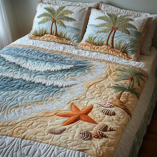 Seaside Calm 3-Piece Quilted Bedding Set NCU0DV9496