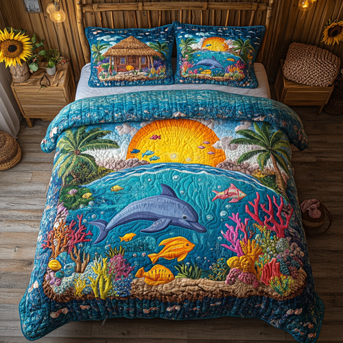 Seaside Charm 3-Piece Quilted Bedding Set NCU0VL1777