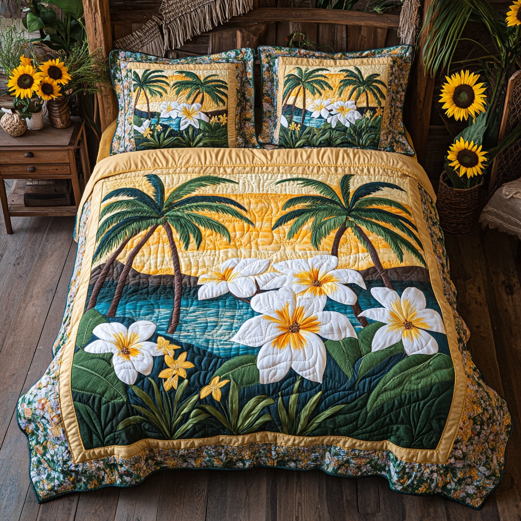 Seaside Charm 3-Piece Quilted Bedding Set NCU0VL1803