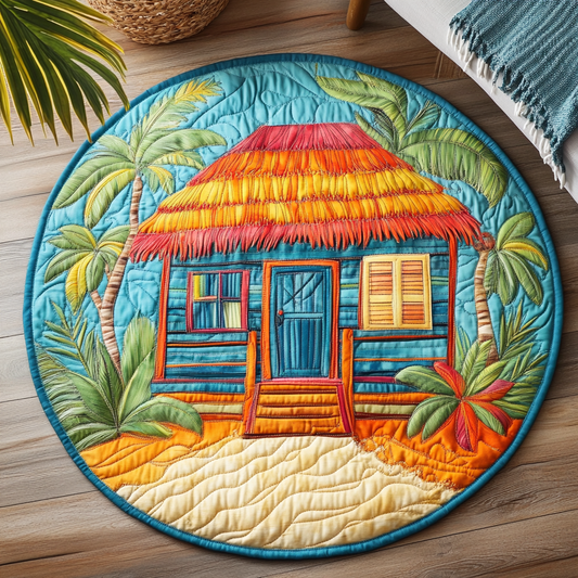 Seaside Delight Quilted Round Mat NCU0VH4795