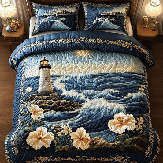 Seaside Dreams 3-Piece Quilted Bedding Set NCU0NT7254
