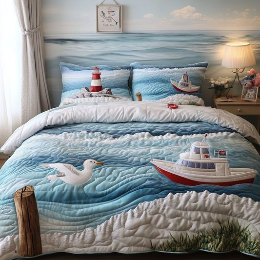 Seaside Dreams 3-Piece Quilted Bedding Set NCU0VH3999