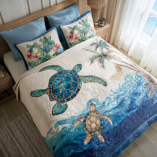 Seaside Drift 3-Piece Quilted Bedding Set NCU0PT8734