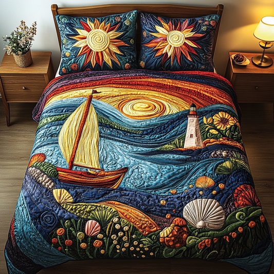 Seaside Escape 3-Piece Quilted Bedding Set NCU0VL1372