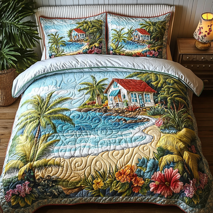 Seaside Escape 3-Piece Quilted Bedding Set NCU0DV4321