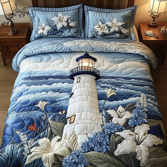 Seaside Glow 3-Piece Quilted Bedding Set NCU0VH4570