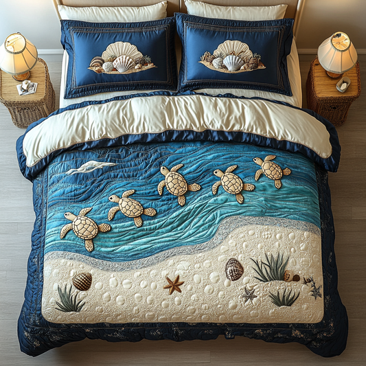 Seaside Guardian 3-Piece Quilted Bedding Set NCU0DK5171