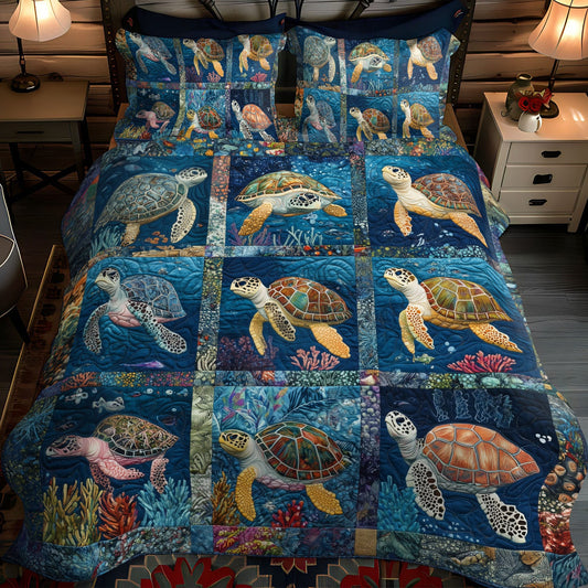 Seaside Harmony 3-Piece Quilted Bedding Set NCU0PT2406
