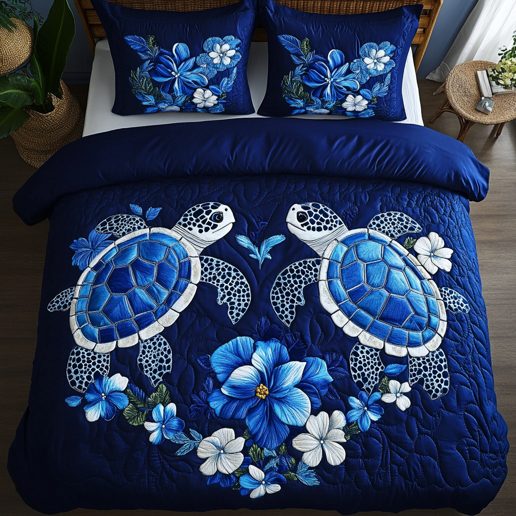 Seaside Journey 3-Piece Quilted Bedding Set NCU0DK3131