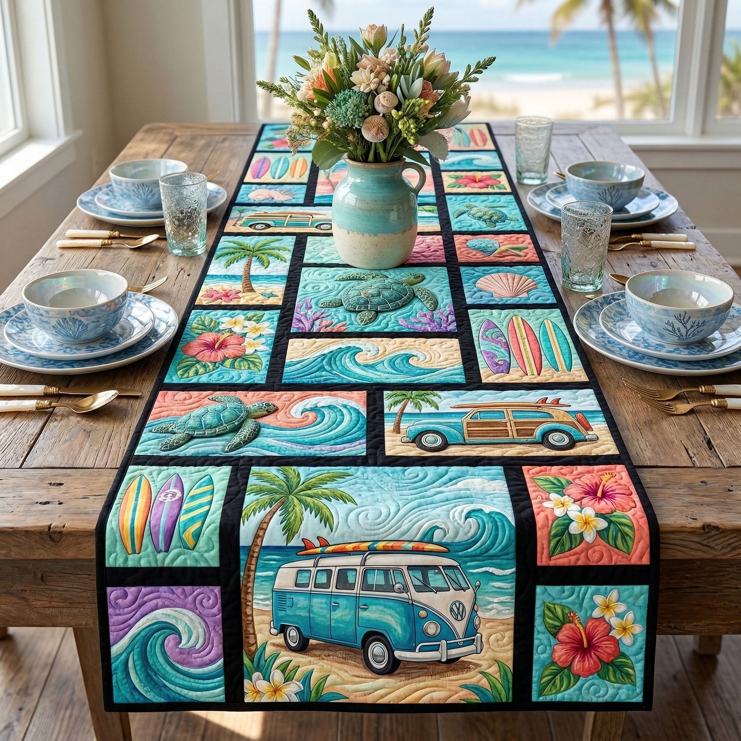 Seaside Journey Quilted Table Runner NCU0NT12506
