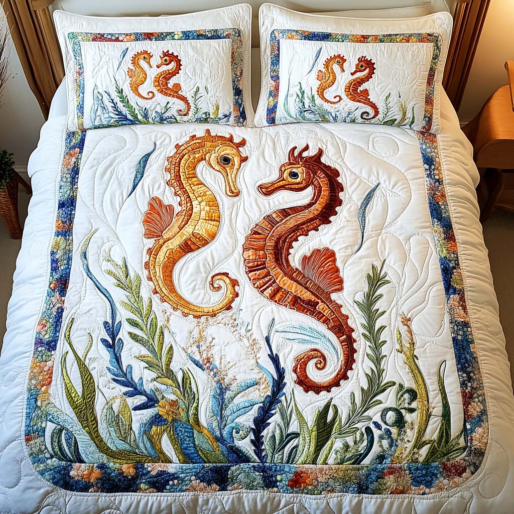 Seaside Love 3-Piece Quilted Bedding Set NCU0NT2200