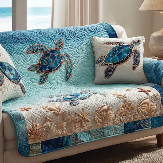 Seaside Morning Quilted Sofa Cover NCU0TV740