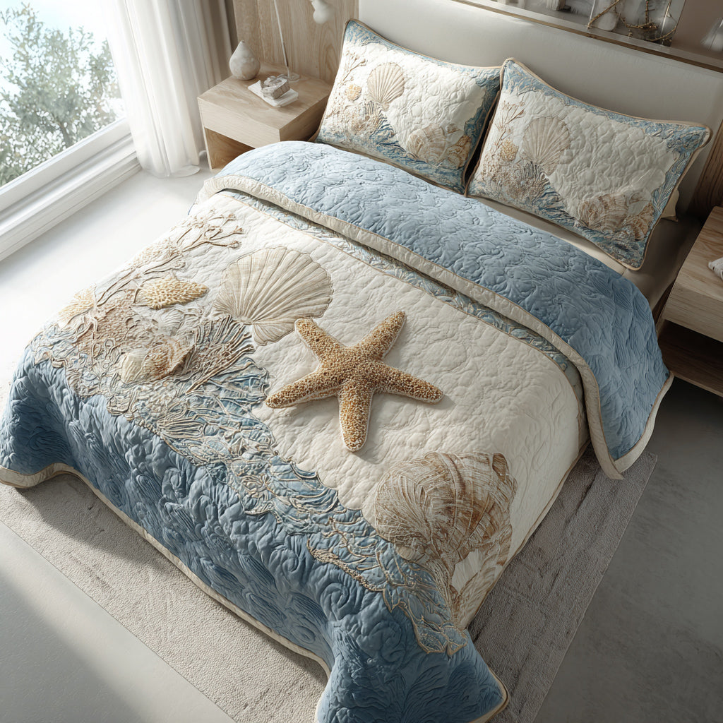 Seaside Ocean 3-Piece Quilted Bedding Set NCU0HH333