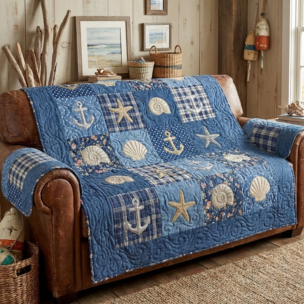 Seaside Patch Quilted Sofa Cover NCU0DV9508