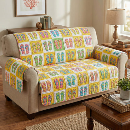 Seaside Patch Quilted Sofa Cover NCU0TD2683