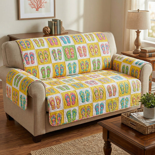 Seaside Patch Quilted Sofa Cover NCU0TD2683