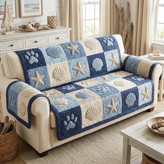 Seaside Patchwork Quilted Sofa Cover NCU0TV1952