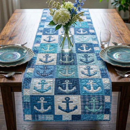 Seaside Patchwork Quilted Table Runner NCU0NT12499