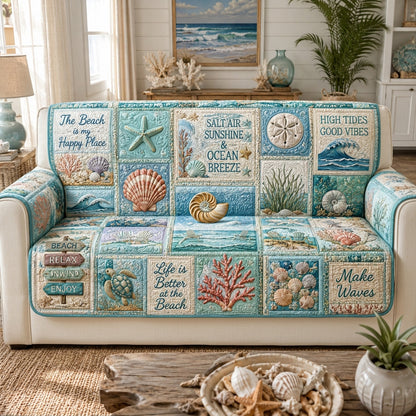 Seaside Postcards Quilted Sofa Cover NCU0TV1975