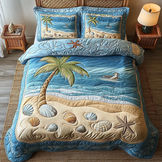 Seaside Serenity 3-Piece Quilted Bedding Set NCU0DK6016
