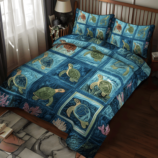 Seaside Serenity 3-Piece Quilted Bedding Set NCU0TL1472