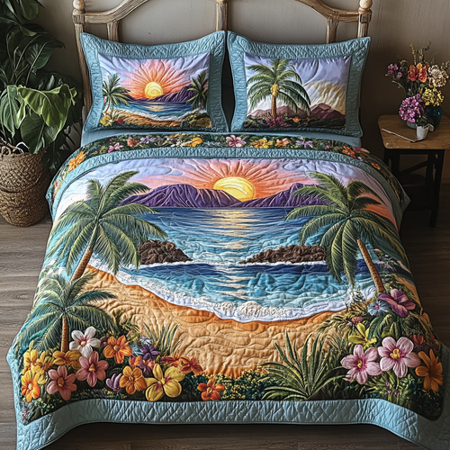 Seaside Serenity 3-Piece Quilted Bedding Set NCU0VL1971