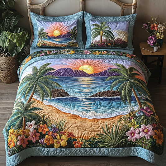 Seaside Serenity 3-Piece Quilted Bedding Set NCU0VL1971