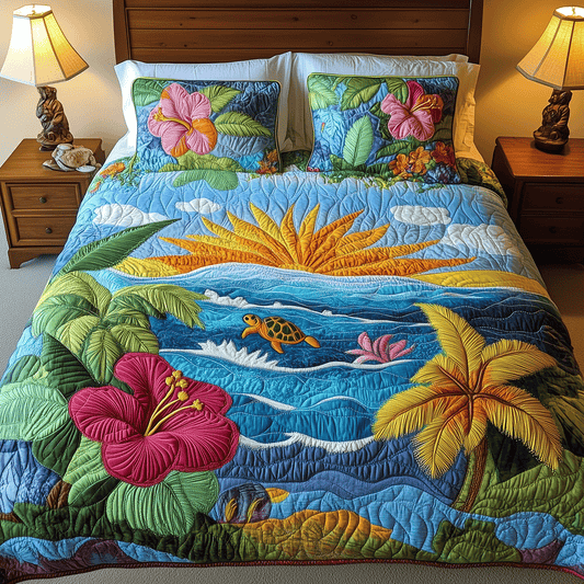 Seaside Serenity Quilted Bedding Set NCU0TH2628