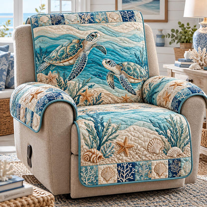 Seaside Turtle Garden Quilted Sofa Cover NCU0DV10354