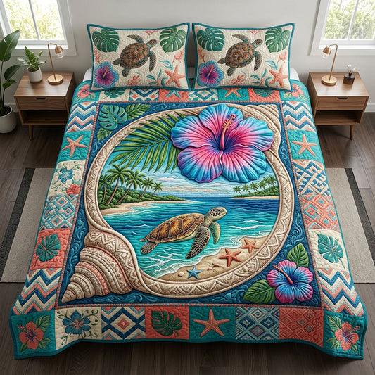 Seaside View 3-Piece Quilted Bedding Set NCU0TD2668