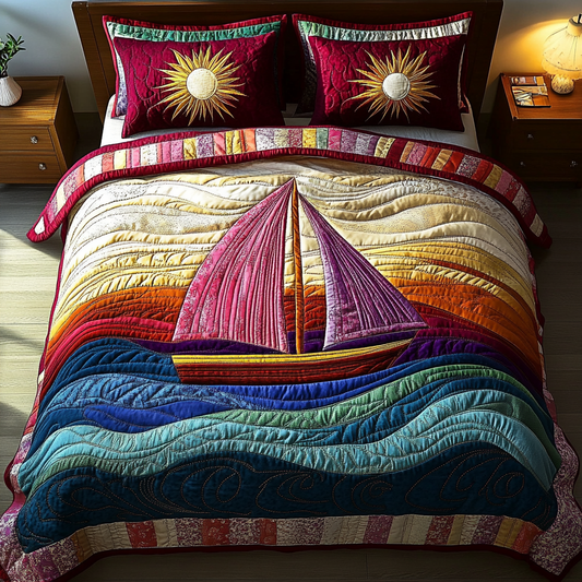 Seaside Voyage 3-Piece Quilted Bedding Set NCU0DK6095