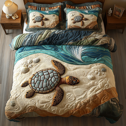 Seaside Wanderer 3-Piece Quilted Bedding Set NCU0DK5018