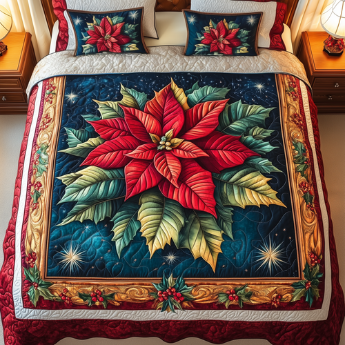 Seasonal Sparkle 3-Piece Quilted Bedding Set NCU0VH1061