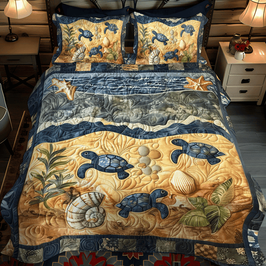 Seaward Hatchlings 3-Piece Quilted Bedding Set NCU0TH1334