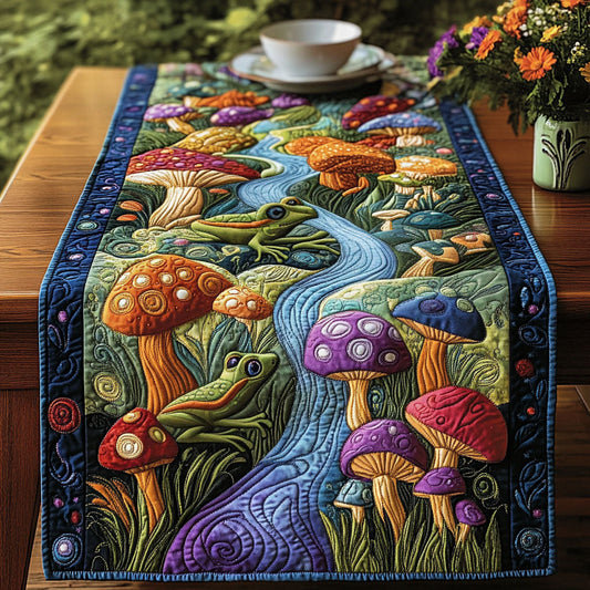 Secret Forest Frogs Quilted Table Runner NCU0PT4139