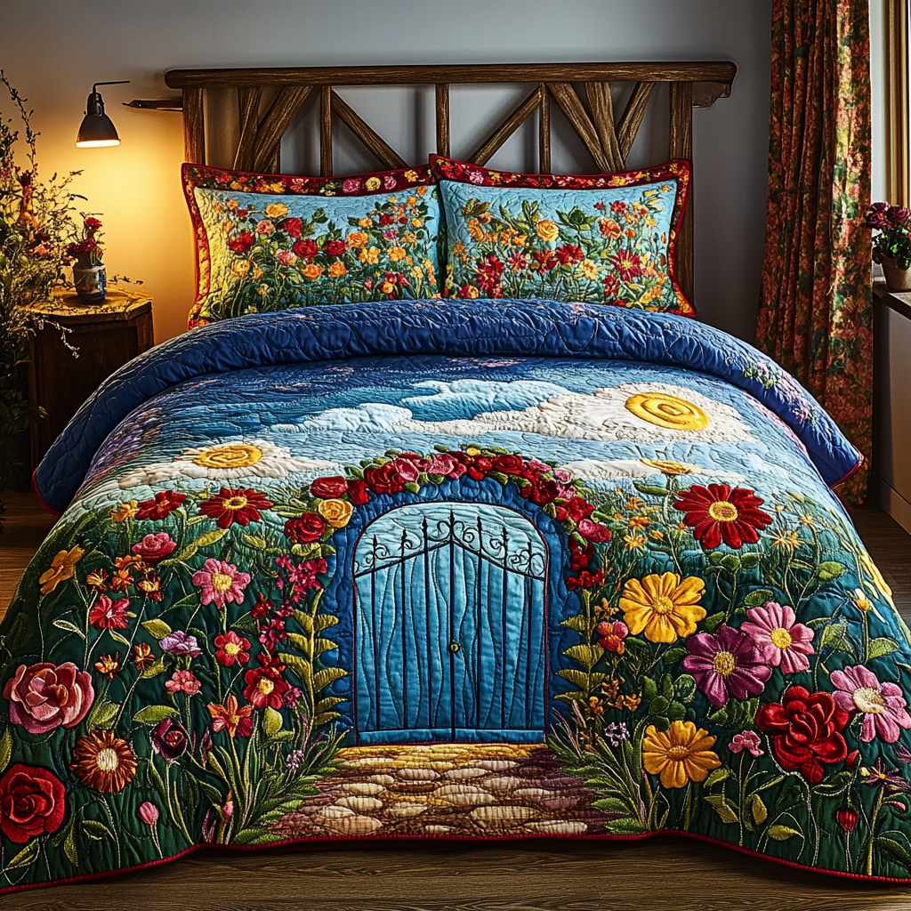Secret Garden 3-Piece Quilted Bedding Set NCU0VL2583