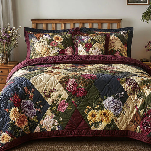 Secret Garden Blooms 3-Piece Quilted Bedding Set NCU0PT5143