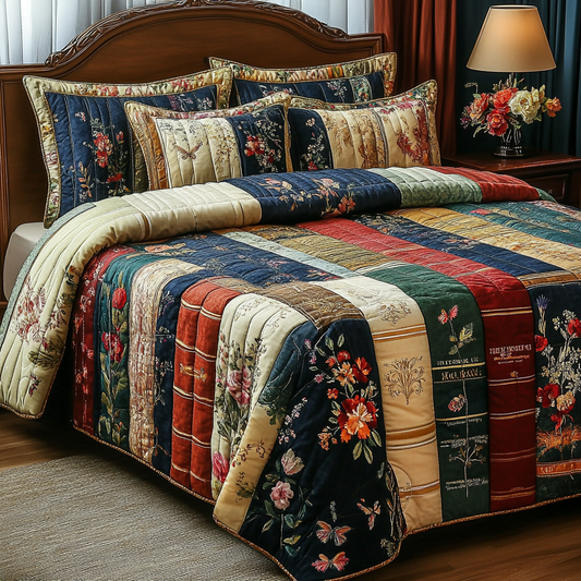 Secret Library 3-Piece Quilted Bedding Set NCU0DV4185