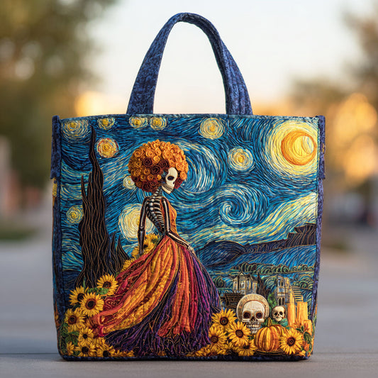 Serenade Skull Quilted Tote Bag NCU0TD312